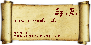 Szopri Renátó névjegykártya